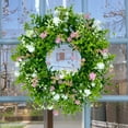 thumbnail image 1 of 18 Inch Spring Summer Flower Wreath Artificial Colored Wreath For Wall Window Courtyard Door Easter Decor, 1 of 7