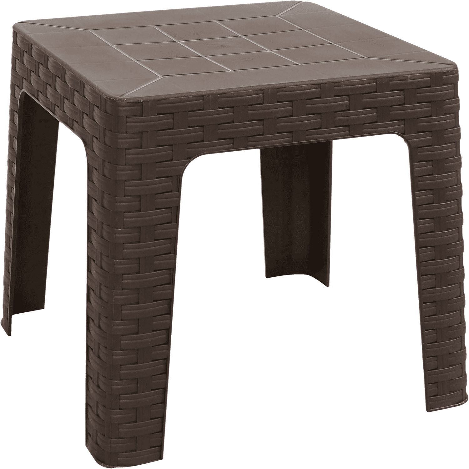 18Inch Square Outdoor Plastic Side Table Tables Brown