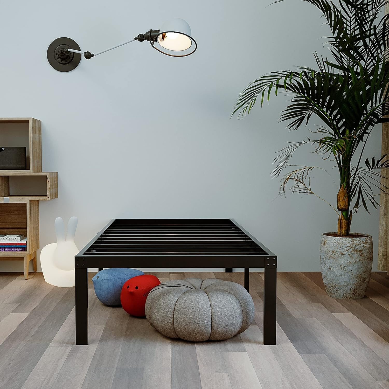 18 Inch Steel Bed Frame, Reinforced Platform, 3000 Pounds, Heavy Duty