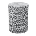 thumbnail image 1 of 18 Inch Stool Table, Ceramic, Cylindrical, Textured Geometry, Outdoor, Gray, Saltoro Sherpi, 1 of 5