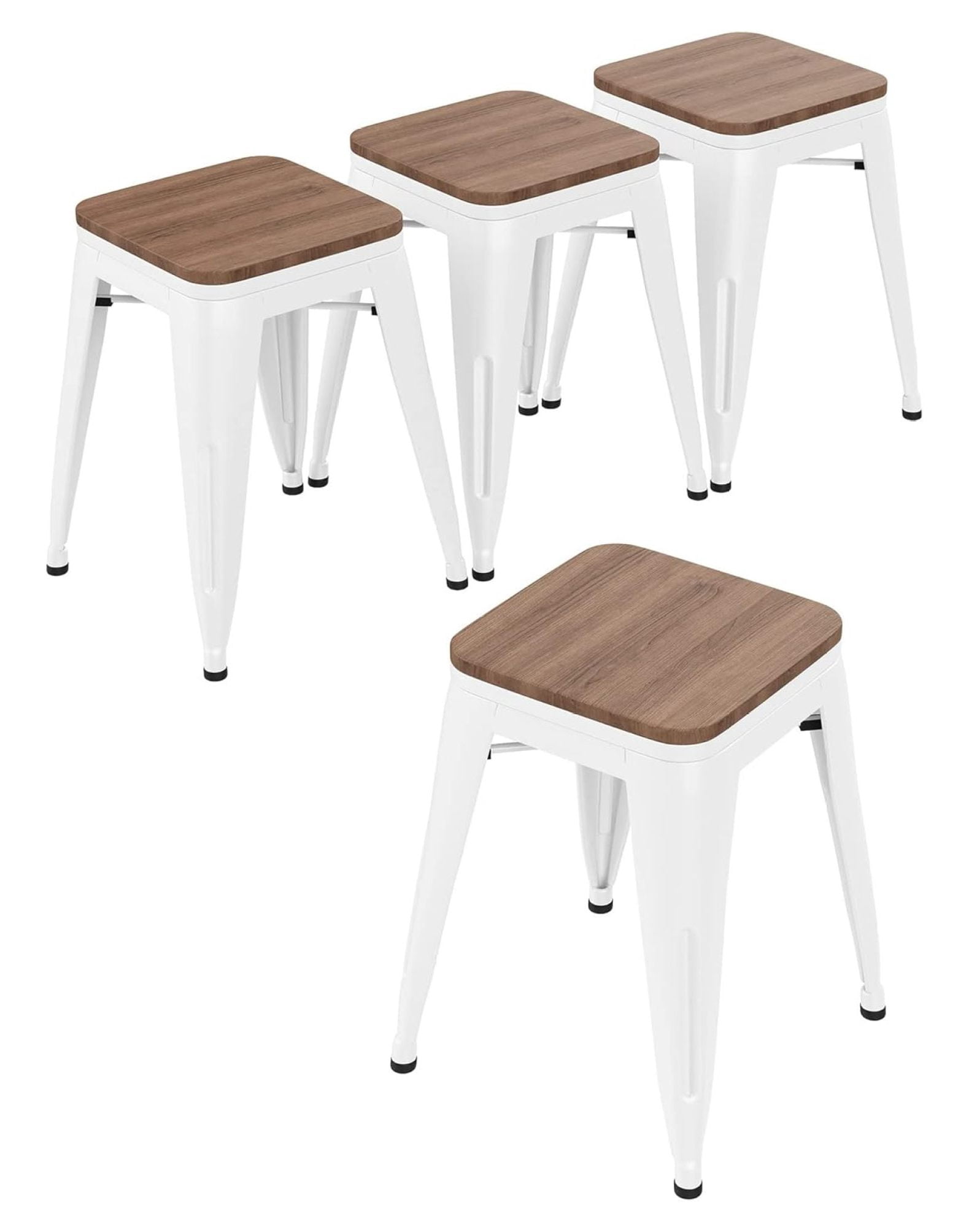 18 Inch Stools Metal Dining Chairs Set of 4 Stackable School Stools ...