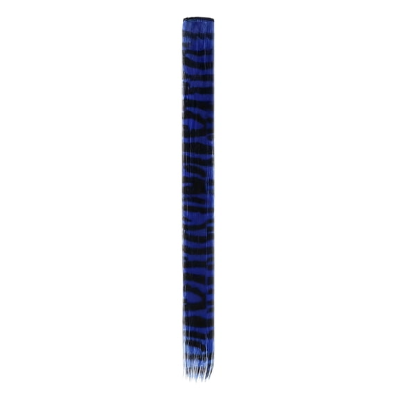 18 Inch Stripe Printed Wig Piece Colorful Raccoon Tail Hair Extensions Synthetic Long Straight Clip-in Hair Extensions for Women Daily Use