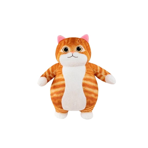 18 Inch Stuffed Cat Toy, Cute Plush Doll - Soft Huggable Material, Realistic Orange Tabby Cat Features, No Logo, Durable Design - For Kids, Toddlers, Bedroom Decor, Living Room Accent, Cuddling, Gift