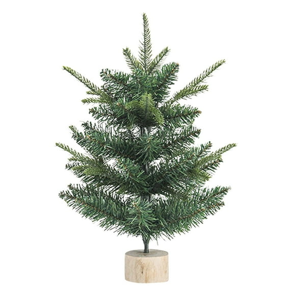18 Inch Tabletop Christmas Tree with Wood Base Artificial Pine Tree Centerpiece for Home Office Kitchen Dining Table Holiday Party Xmas Decorations Indoor Winter Celebrations