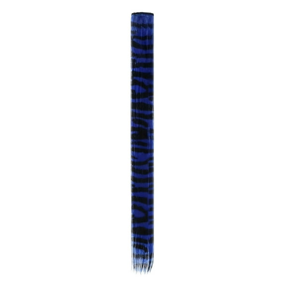 18 Inch Tail Hair Extensions Synthetic Straight Clip In for Daily Use with Stripe Printed Design in Random Colors