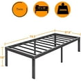 thumbnail image 1 of 18 Inch Tall-Bed-Frame Twin Size, Heavy Duty Black Metal Bed Frames No Box-Spring Needed, Easy Assembly, Under Bed Storage, Noise Free Mattress-Foundation Support up to 1000Lbs, 1 of 7