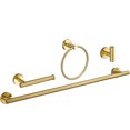 thumbnail image 1 of 18-Inch Towel Bar Set, Durable Bathroom Hardware Set, SUS304 Stainless Steel, 4-Piece Wall Mounted Bathroom Accessories, Brushed Gold, 1 of 8