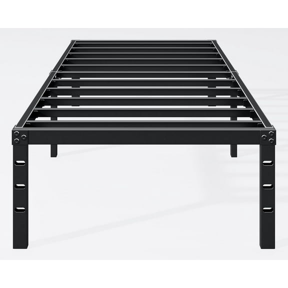 18 Inch Twin Bed Frame - Sturdy Metal Platform Twin Size, No Box Spring Needed, Heavy Duty, Easy Assembly, Strong Bearing Capacity, Under Bed Storage, Black