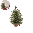 thumbnail image 1 of 18 Inch Unlit Artificial Small Christmas Tree, Encrypted Flame Retardant Green Tabletop Xmas Tree with Burlap Base for Indoor & Outdoor Mantel Shelf Home Holiday Decorations, 1 of 3