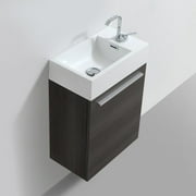 18 Inch Vanity with Acrylic Sink - Dark Oak