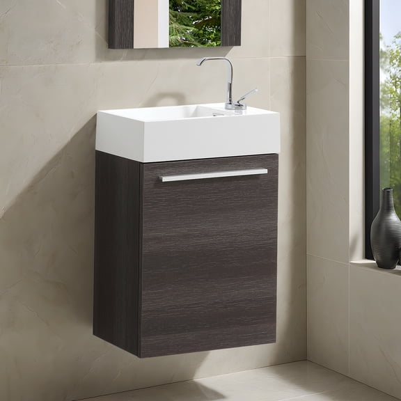 Blossom 18 Inch All Wood Dark Oak Bathroom Vanity with Acrylic Sink - 004 18 07 A