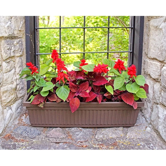 Rectangular Window Box Planter 18 Inch Venetian Rectangular Window Planter Box - Lightweight Plastic ...