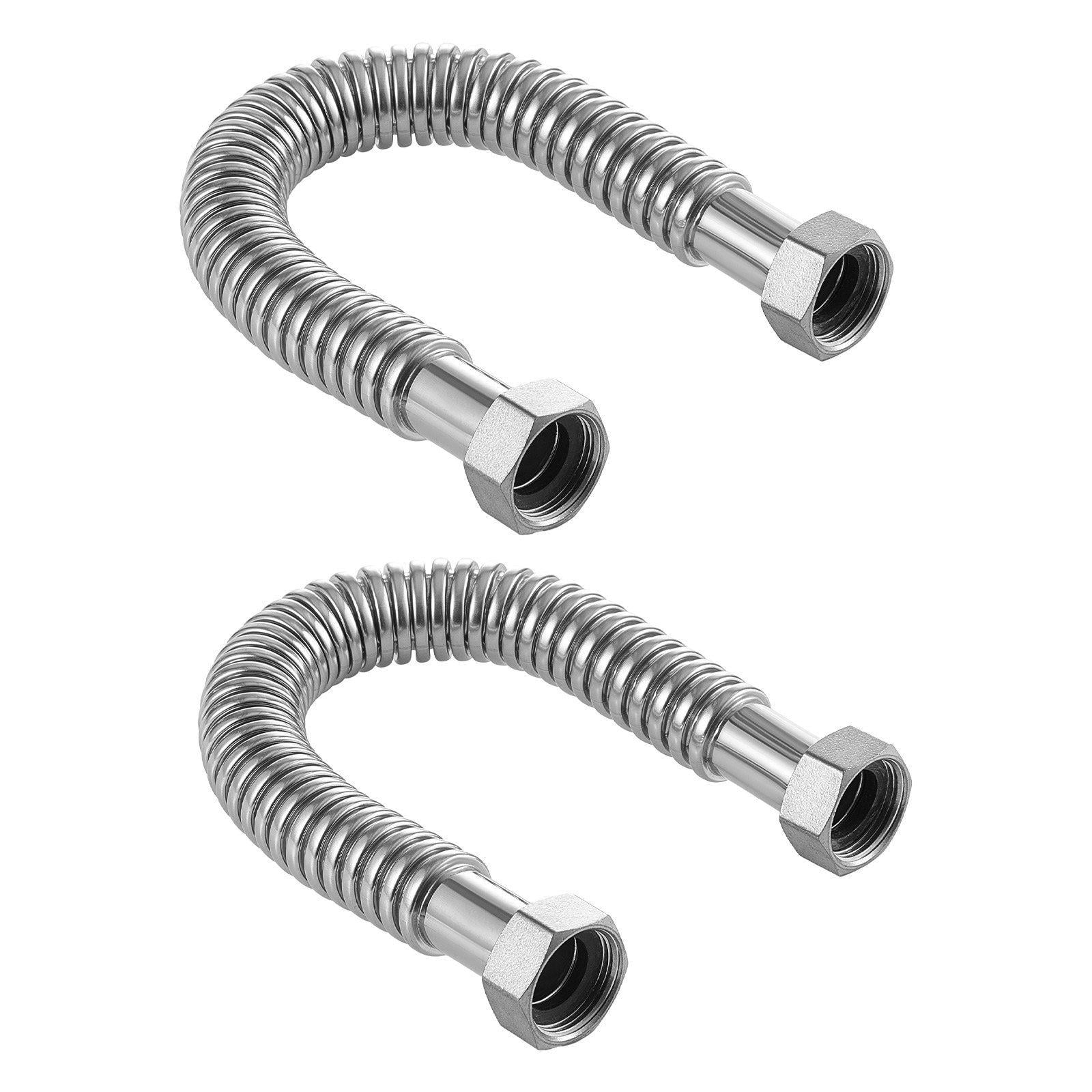 18 Inch Water Heater Flex Connector Kit 1 FIP x 1 FIP Inlet Outlet for Bathroom Kitchen Laundry Boiler Room Installation