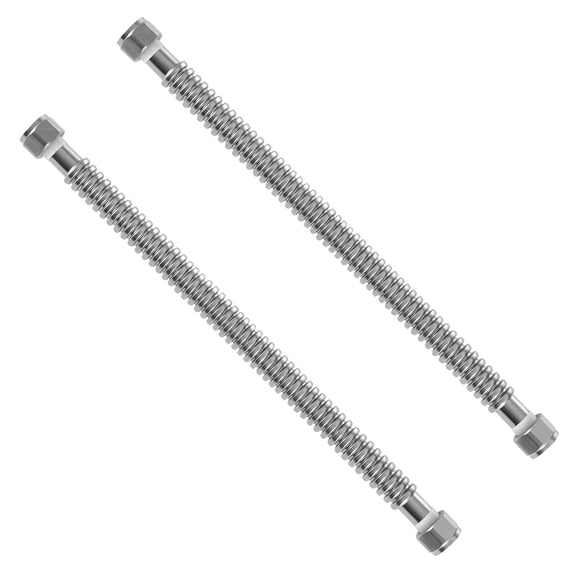 18 Inch Water Heater Flex Connector Kit, 3/4" FIP x 3/4" FIP Inlet/Outlet for Bathroom Kitchen Laundry Boiler Room