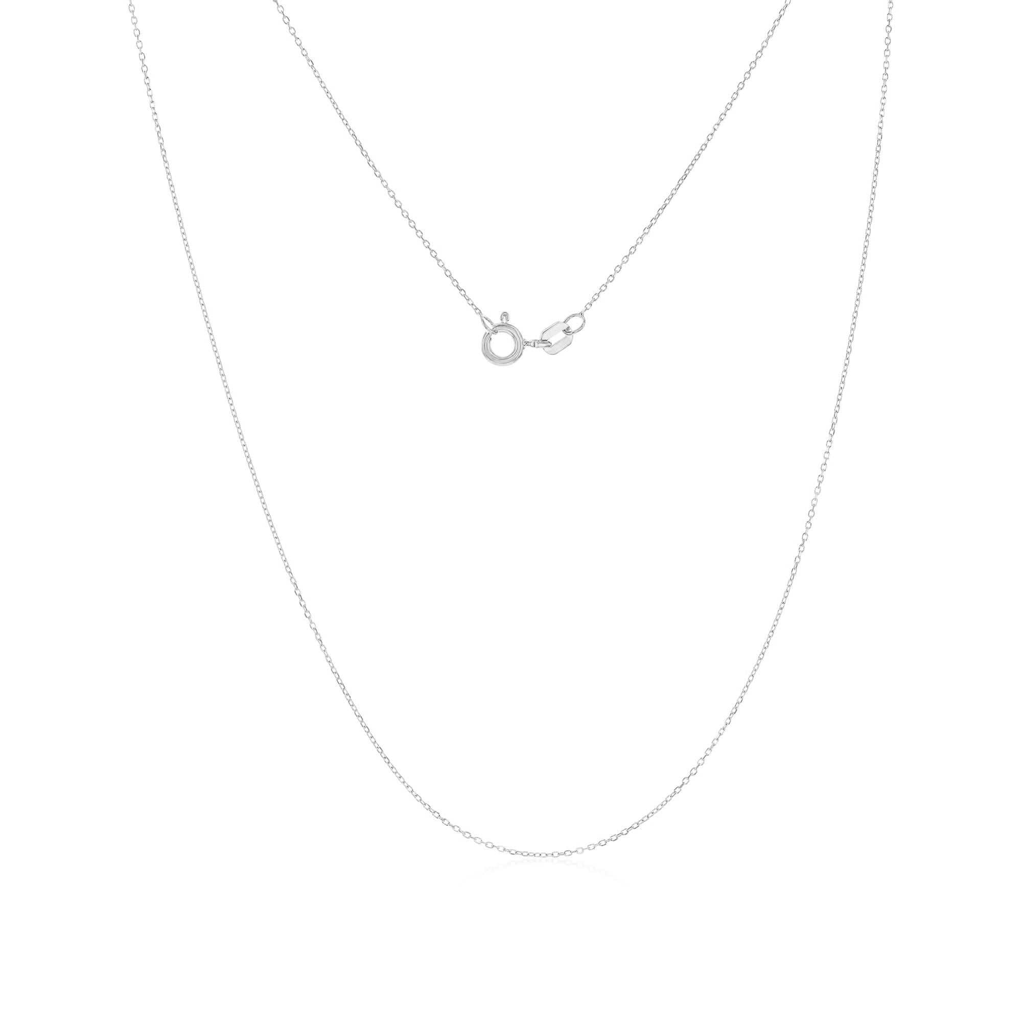 18 Inch White Gold Chain for Women 14k - 14 Carat Gold Chain - Gold Chains for Women Cable - 14 Gold Chain for Women 14k Real Gold - Dainty White Gold 18 Inch Chain for Women -14k Gold Chain