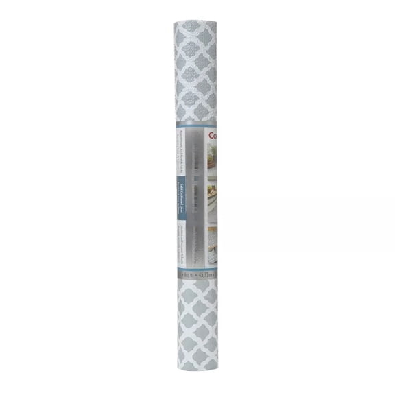18 Inch x 4 Ft Non Adhesive Shelf Liner, Talisman Glacier Gray Grip Drawer and Cabinet Liner Roll, Non Slip Storage Mat for Shelves, Kitchen and Home Organization