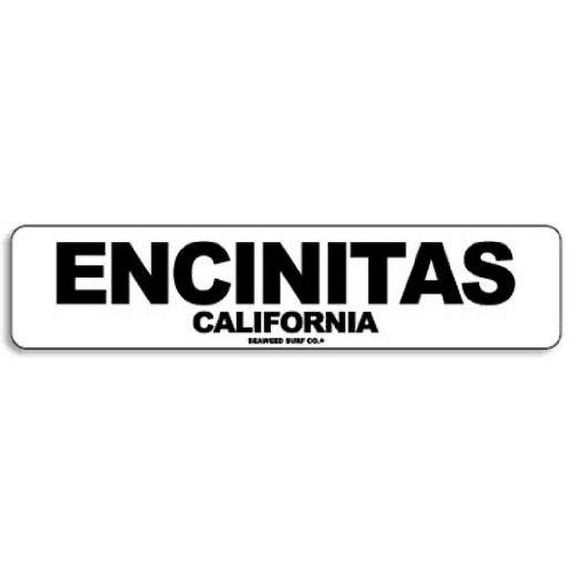 18 Inch x 4 Inch Encinitas Surf Decorative Aluminum Sign