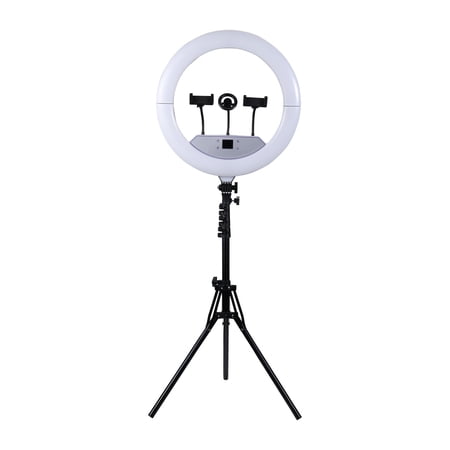 VIVITAR CREATOR SERIES 18″ RGB FOLDABLE RING LIGHT WITH STAND, MAGSAFE-COMPATIBLE PHONE MOUNT, DUAL USB CHARGING, WIRELESS REMOTE, ADJUSTABLE TRIPOD FOR LIVE VLOGGING, MAKEUP, & LIVE STREAMING