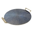 thumbnail image 1 of 18 Inches Round Metal Frame Tray with Sunburst Design, Blue and Gold- Saltoro Sherpi, 1 of 5