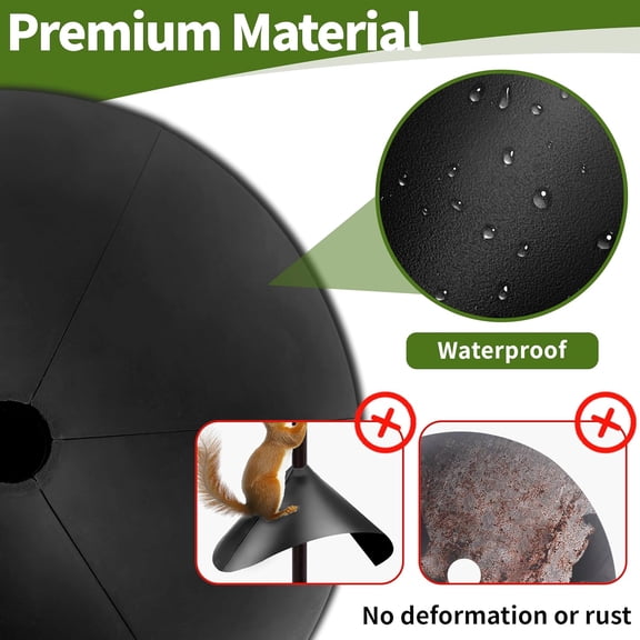 18 Inches Squirrel Proof Baffle for Protecting Bird Feeders and Houses,Heavy-Duty Pole Mount Raccoon and Squirrel Guard Stopper for Outside Shepherd Hooks,Bird Feeder Accessories$$Garden & Patio