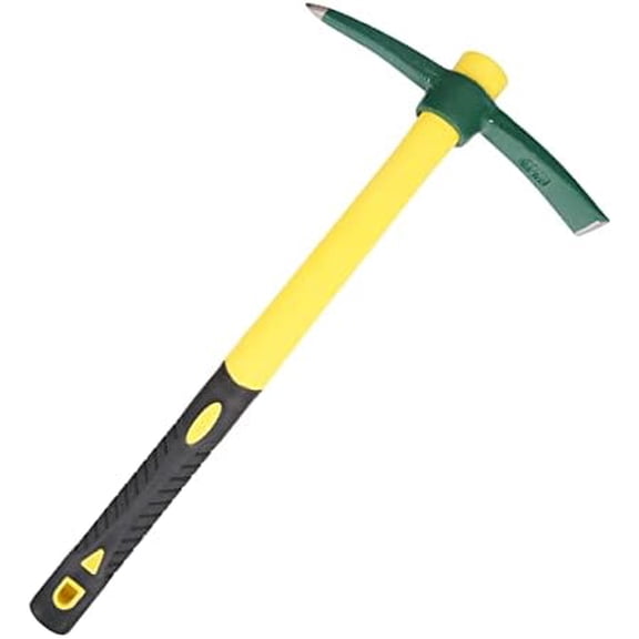 18 Inches Steel Forged Pickaxe, Sturdy Durable Mattock Hoe, Weeding Pick Axe with Lightweight Plastic Coated Fiberglass Handle Suitable for Digging, Weeding, Gardening, Camping$$Garden & Patio