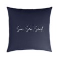 thumbnail image 1 of 18" Indigo Blue "Sun Sea Sand" Sunbrella Square Pillow, 1 of 2