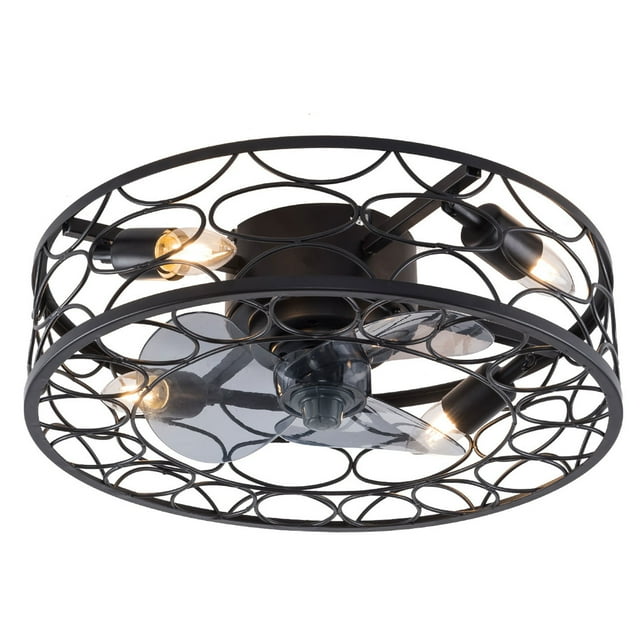 18" Industrial Ceiling Fan with Light and Remote Control, Caged 3