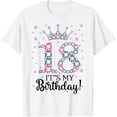 thumbnail image 1 of 18 It's My Birthday Pink Crown Happy 18th Birthday Girl T-Shirt mens t shirt，white，women，funny，misfits，men，journey, 1 of 4