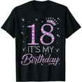 thumbnail image 1 of 18 It's My Birthday Pink Crown Happy 18th Birthday Girl T-Shirt, 1 of 3