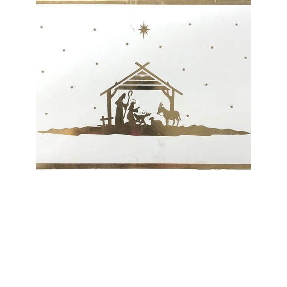 18 Ivory Nativity Scene Jesus Birth Manger Christian Holiday Christmas Cards