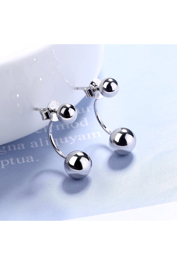 Sterling Silver Front to Back Ball Earrings