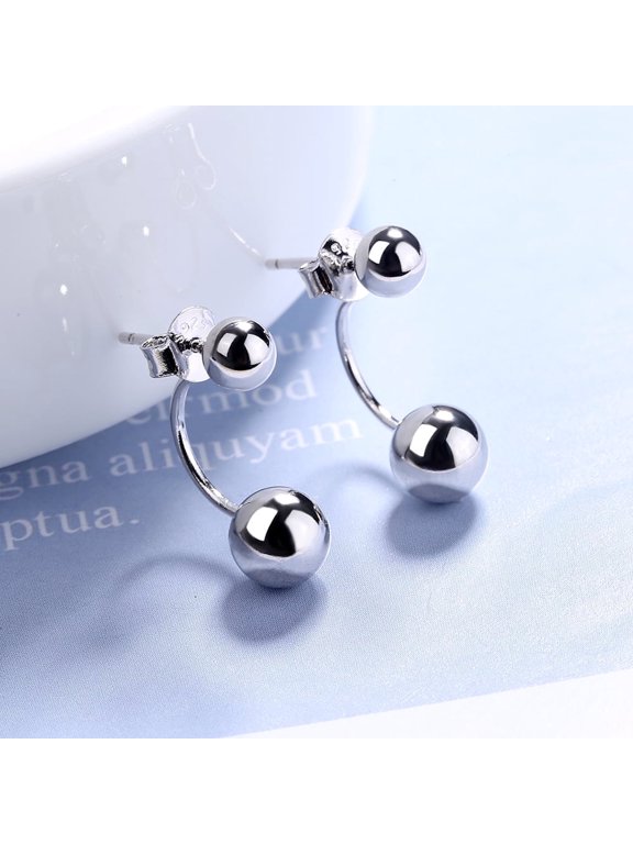 Sterling Silver Front to Back Ball Earrings