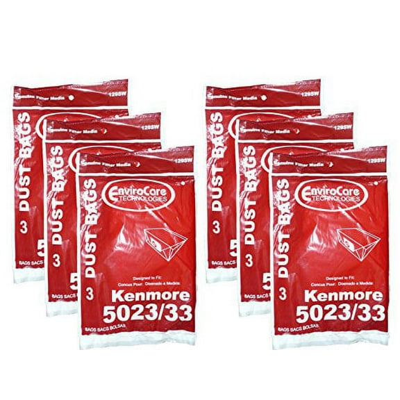 18 Compatible with Kenmore Sears Allergy Vacuum Bag, Canister Vacuum Cleaners, 5023-5033 Bag Cha