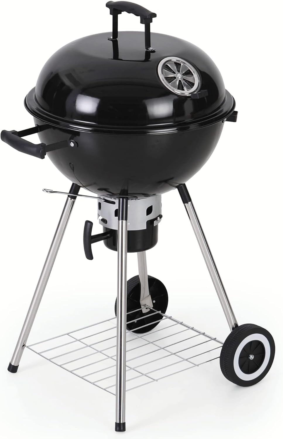 18" Kettle Charcoal Grill, PorcelainEnameled BBQ Charcoal Grill with