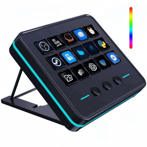 18-Key Macro Keypad Streaming Deck with LCD Keys USB Soundboard for OBS YouTube PC Mac Desk Setup Size ST Color Black