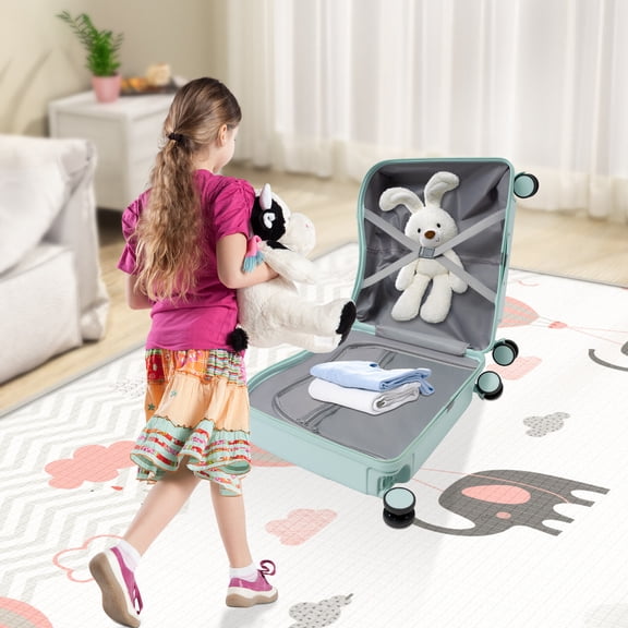 PEAKORA18" Kids Ride-On Suitcase Children's Luggage Case Rolling Luggage With Lock