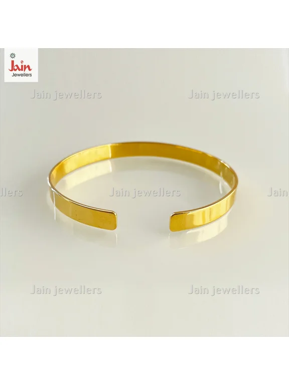 18 Kt Hallmark Real Solid Yellow Gold Men's Cuff Bracelet 19 - 24 Grams