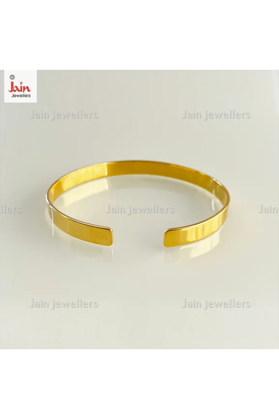 18 Kt Hallmark Real Solid Yellow Gold Men's Cuff Bracelet 19 - 24 Grams