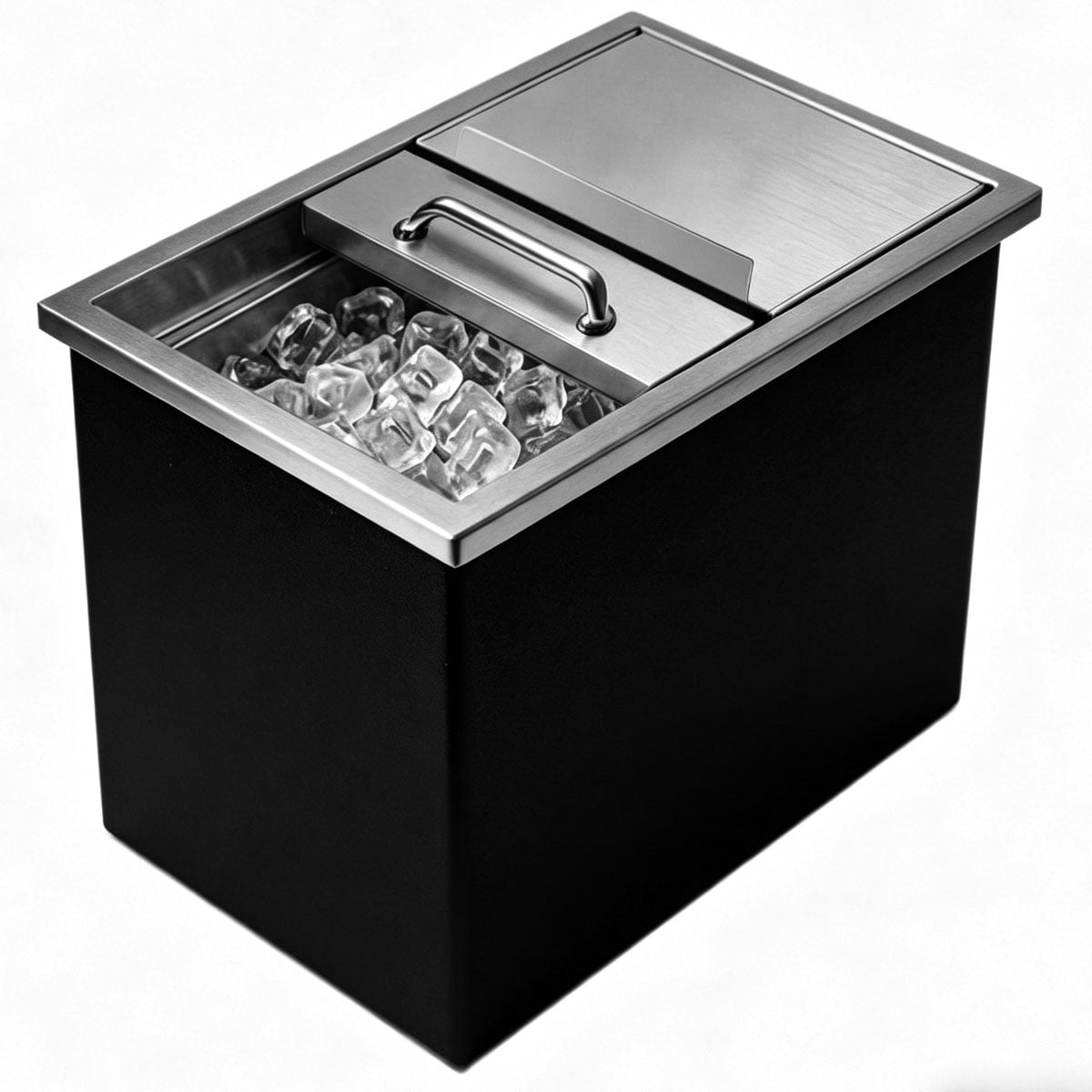 18''L x 12''W x 14.6''H Drop in Ice Chest, Stainless Steel Cooling Bins, Drop in Ice Bin with Lid, Outdoor Kitchen Ice Bar for Outdoor Patio