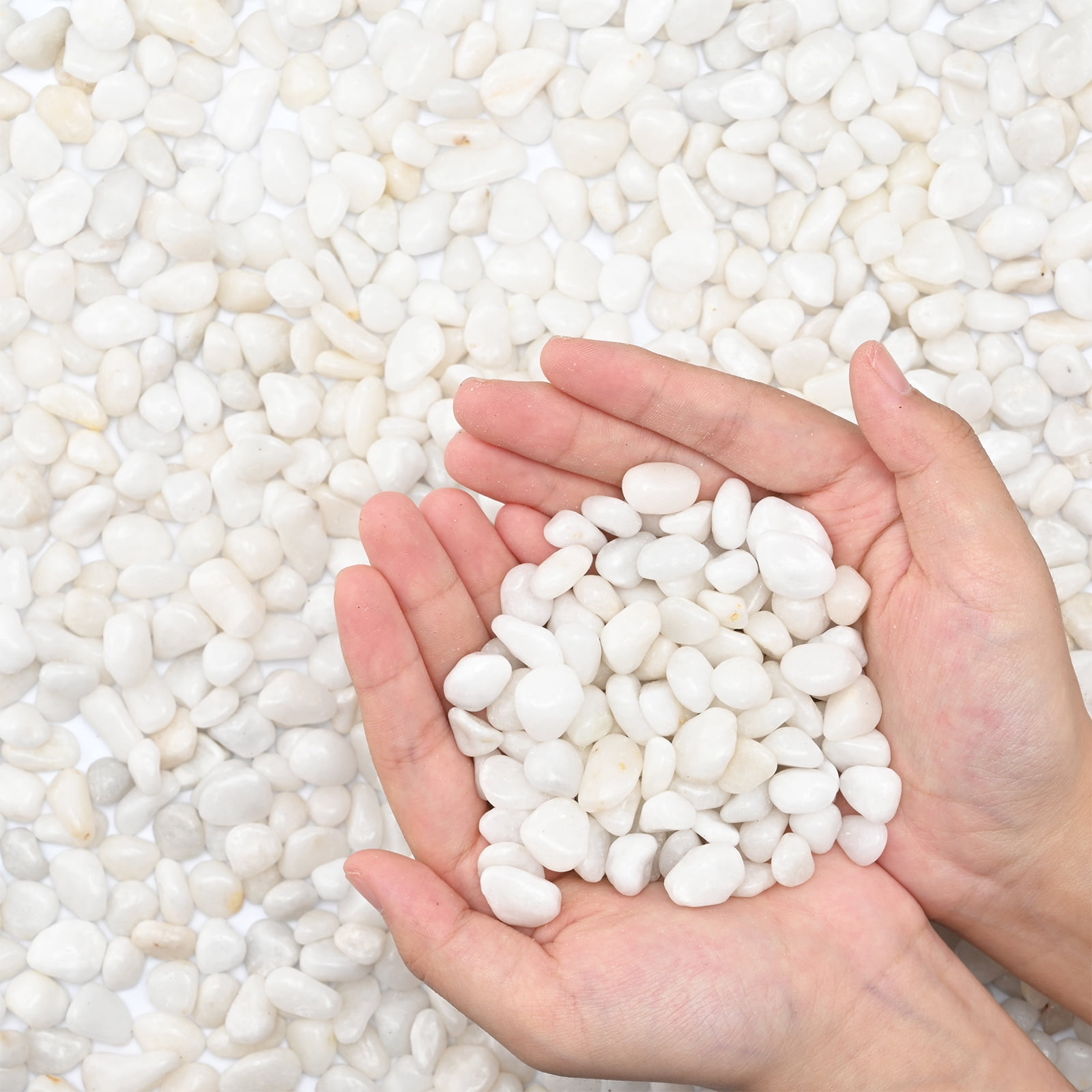 Small Clean Rocks 18 LB Natural Polished Decorative White Pebbles - Small Stones 9-12mm ...