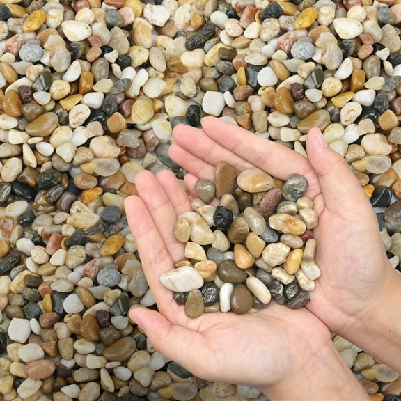 18 LB River Rocks, Decorative Ornamental Pebbles,Garden Landscaping Stones,Gravel Filler for Home Decoration Flower Bed Fish Tank Plants Vases Succulents