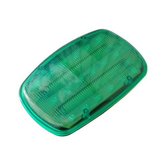 18 LED Battery Powered Strobe Light, Dual Magnetic Base, Continuous or Strobe Output - Green