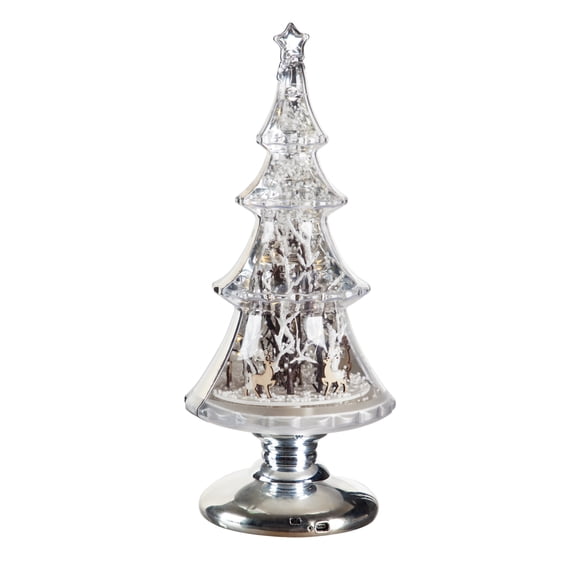 18" LED Musical Tree with Winter Scene Tabletop Decor, 7.9'' x 7.9'' x 17.5'' inches