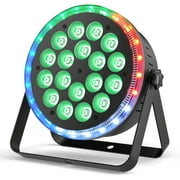 18-LED RGBW Dj Lights with Dynamic Light Strip DMX512,Sound-activated for Disco Party Stage