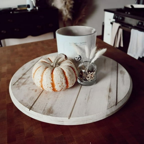 18" Lazy Susan White Rotating Board, Organizer Turntable, Serving Tray, Funky Furniture, Home Decor, Lazy Susan for Table Top Kitchen Dining Room Birthday Gift