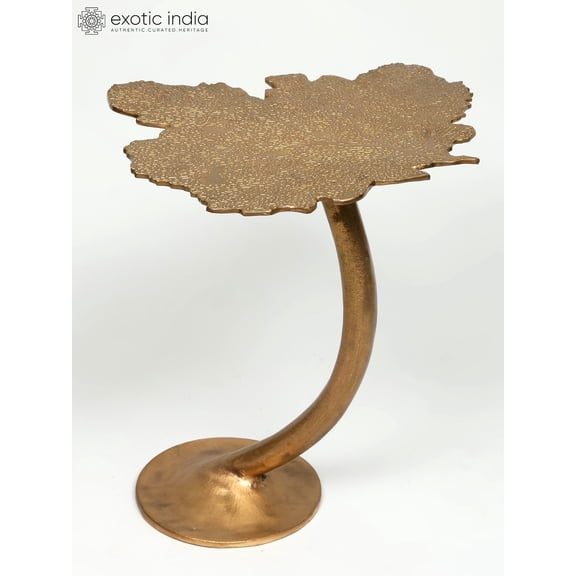 18" Leaf Design Stylish Brass Table