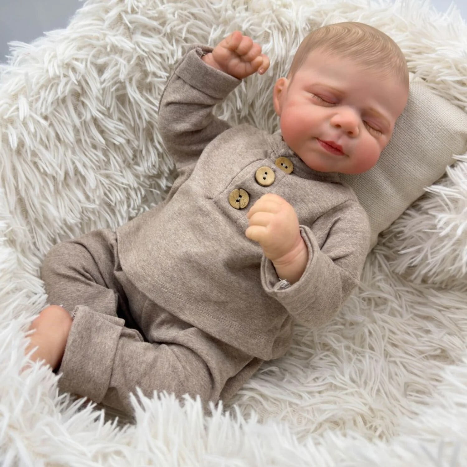 18" Lifelike Reborn Baby Dolls - Sleeping Realistic Newborn Vinyl Body Boy Real Life Dolls with Accessories Gifts for Kids Age 3 + & Collection