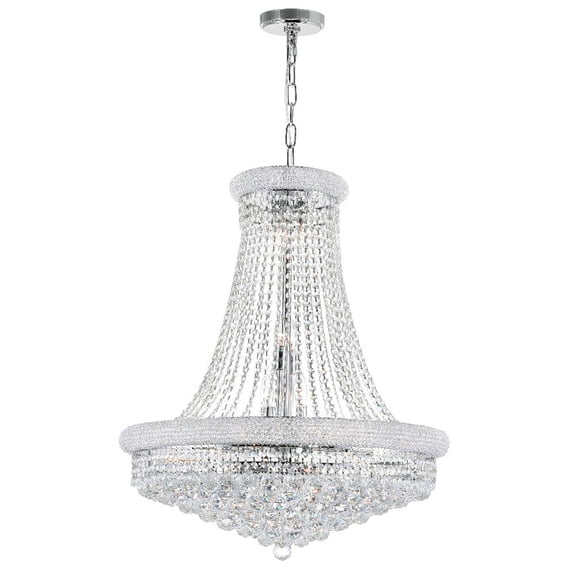 CWI Lighting Empire 18 Light Down Transitional Metal Chandelier in Chrome