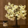 thumbnail image 1 of 18'' Lighted Cherry Blossom Tree with 40 Warm White LED Artifical Bonsai Tree with Timer Battery Operated and USB Plug for Wedding Party Spring Christmas Home Decoration, White, 1 of 5
