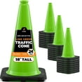 thumbnail image 1 of 18” Lime Green Traffic Cone - 24 Pack - Premium PVC Safety Cone for Parking, Caution, Construction, Road Crews, Emergency Vehicle - Xpose Safety, 1 of 7